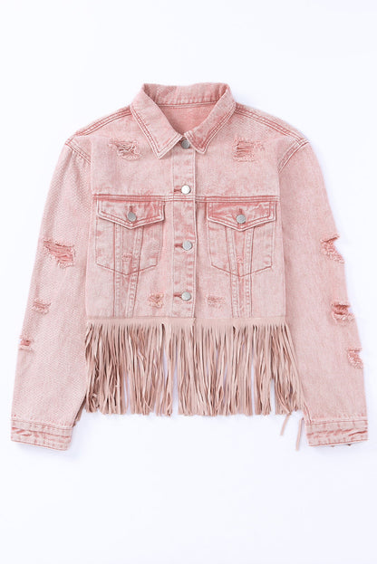 Women's Retro Cowboy Denim Tassel Jacket