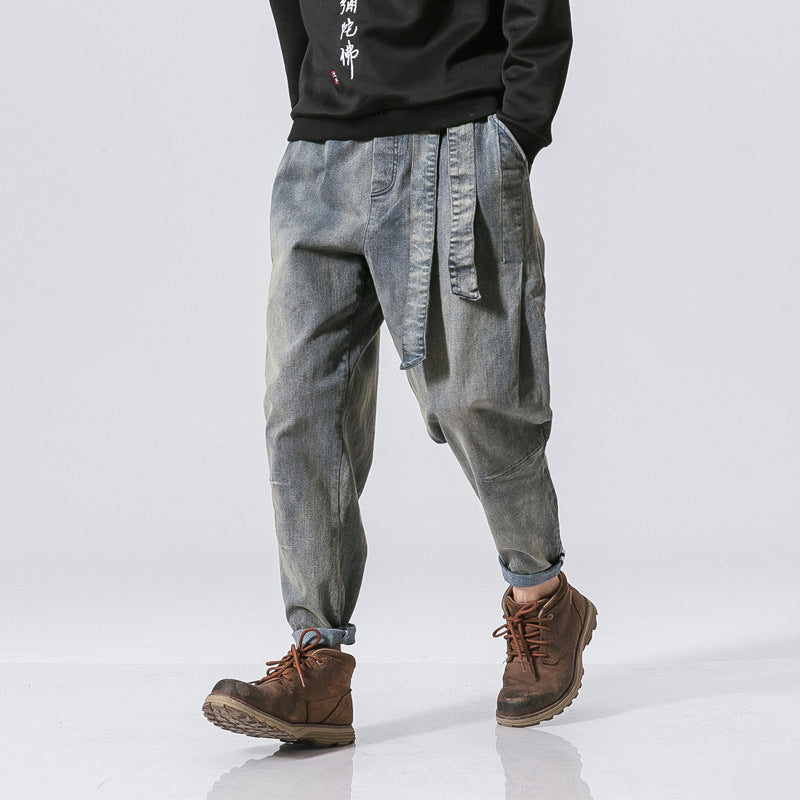 Men's Retro Loose Denim Trousers