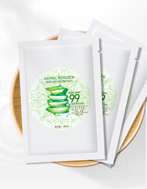 Aloe replenishment mask, stay up late, moisturize and repair pox and print.