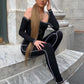 Women's Square Collar Bodycon jumpsuit Long sleeve knitted