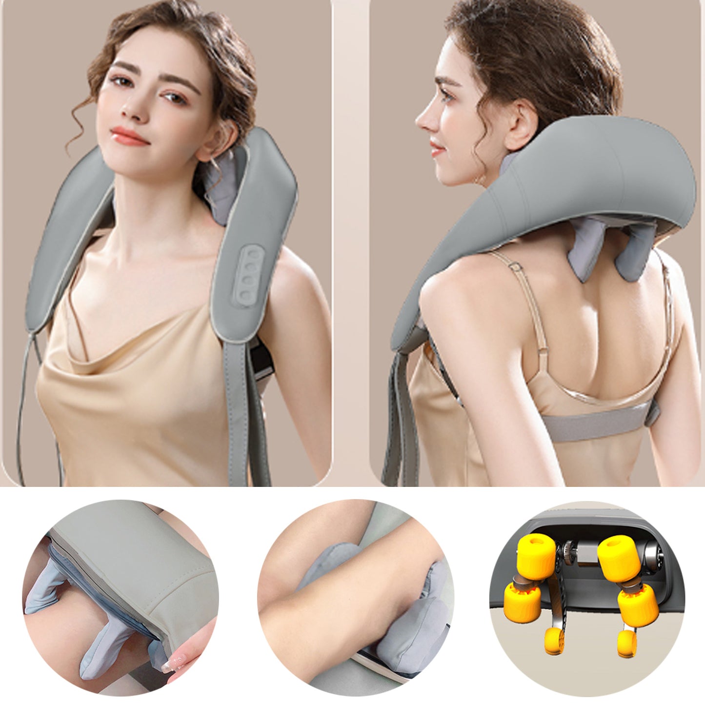 Professional Personal Masseur Neck Massage Device Warm Health Shoulder Pain Relief and Deep Tissue Electric Kneading Massage