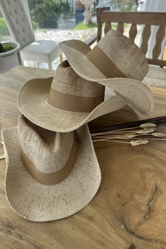Unisex Braided Straw Cowboy Hat
