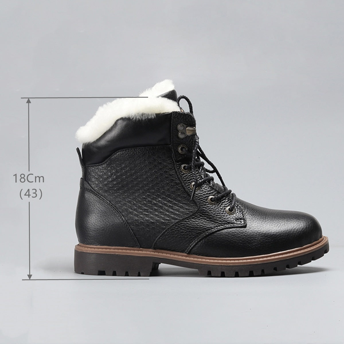 Men's Wool Inner Top Layer Cowhide Upper Boots