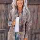 Women's Retro Distressed Corduroy Shirt Jacket