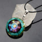 Ogan Pendant Natural Crystal Seven Chakra Epoxy Pendant Malachite Gravel