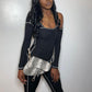 Women's Square Collar Bodycon jumpsuit Long sleeve knitted
