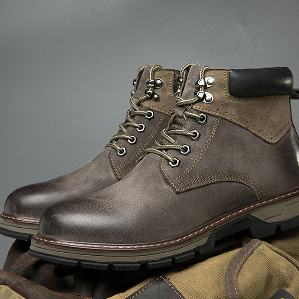 Men's Leather High Top British Boots