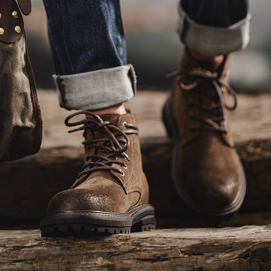 Men's Retro Workwear Mid-top British Boots