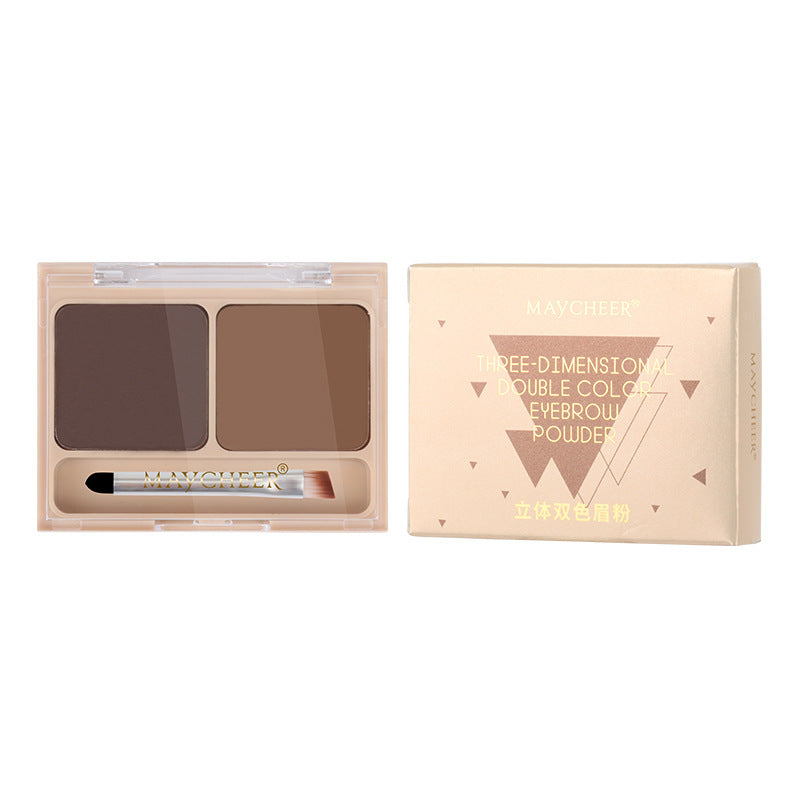 Women's Fashion Waterproof And Non-Stripping Two-Tone Eyebrow Powder