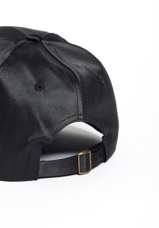Women's Pink White Black Satin Baseball Cap