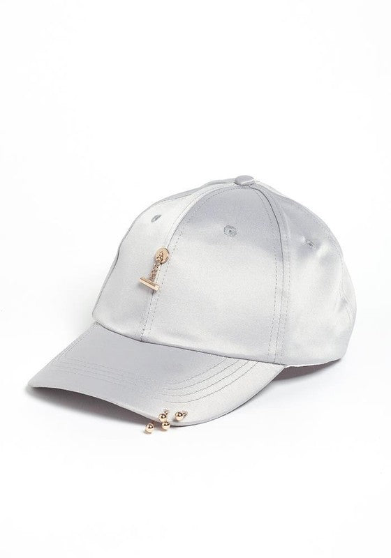 Women's Pink White Black Satin Baseball Cap