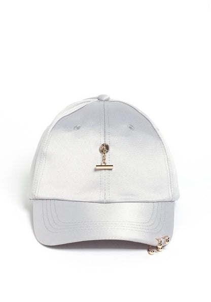 Women's Pink White Black Satin Baseball Cap