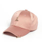 Women's Pink White Black Satin Baseball Cap