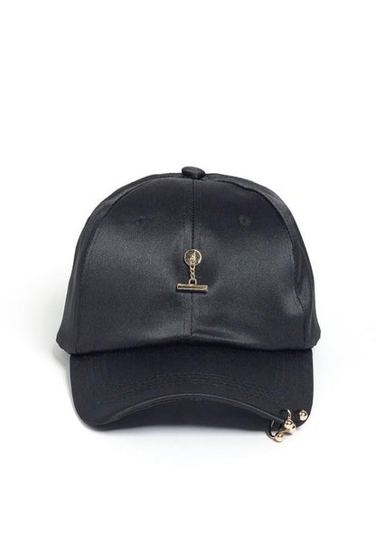 Women's Pink White Black Satin Baseball Cap