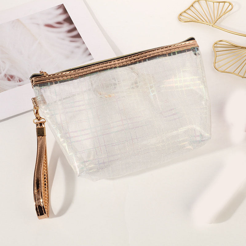 Laser Clip Mesh Hexagonal Pvc Toiletry Cosmetic Bag