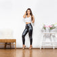 Women's Body Sculpting Shascullfites Melody Shaped hip-lifting warm leggings vegan leather leggings booty lifting
