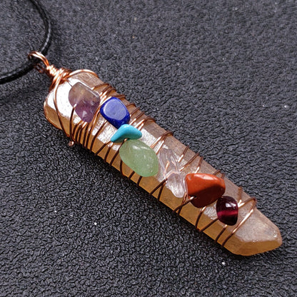 New Jade Crystal Seven Chakra Colorful Pendant