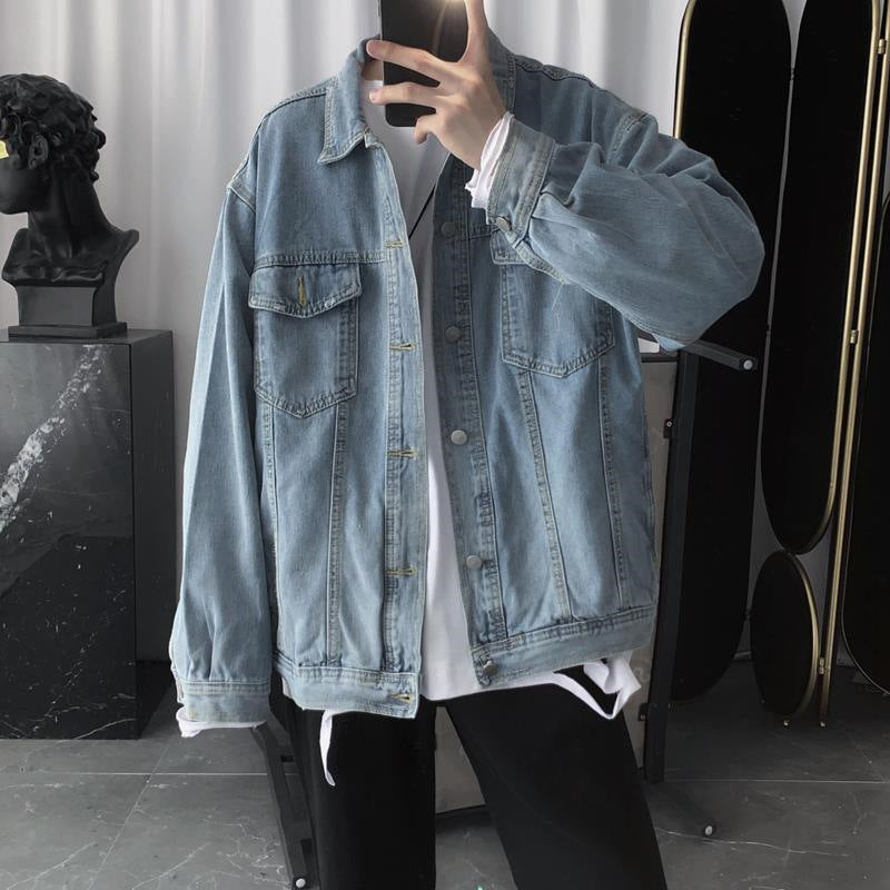 Men's Vintage Wash Blue Denim Jacket