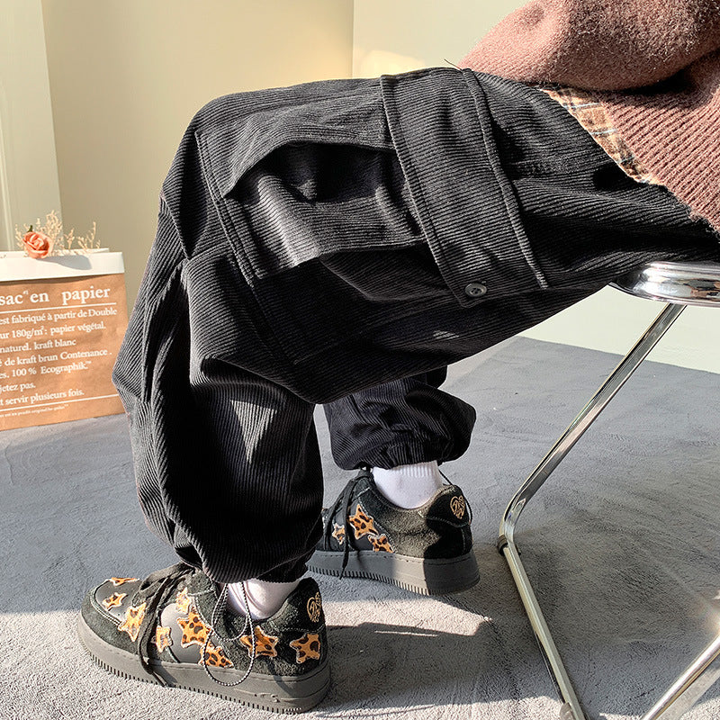 Men's Thickened American Large Pocket Ankle Banded Hip Hop Pants