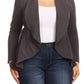 Women's Plus Casual Solid Open Front jacket blazer