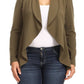 Women's Plus Casual Solid Open Front jacket blazer