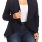 Women's Plus Casual Solid Open Front jacket blazer