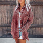 Women's Retro Distressed Corduroy Shirt Jacket