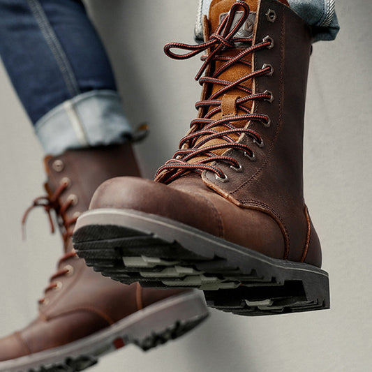 Men's Outdoor Motorcycle Riding High Barrel Boots