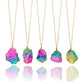 Women's Colorful Natural Stone Winding Chain Necklace