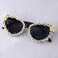 Rhinestone flower sunglasses