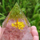 Natural Tiger Eye Orgonite Pyramid Healing Crystals Centerpiece Energy Generator Reiki Chakra Multiplier Orgone Amethyst Meditation