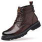 Men's Vintage Fleece-lined Leather Boots Outdoor Keep Warm