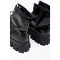 Tween's Lace Up Chunky Patent Ankle Boots in Black