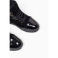 Girl's Black Lace Up Borg Fur Boots