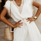 Lace-Up Loose Commuter Dress