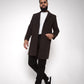 Mens Single Breasted Check Design Overcoat