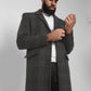 Mens Single Breasted Check Design Overcoat
