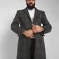 Mens Single Breasted Check Design Overcoat