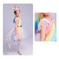 Girls' Dress Rainbow Unicorn Party With Headband