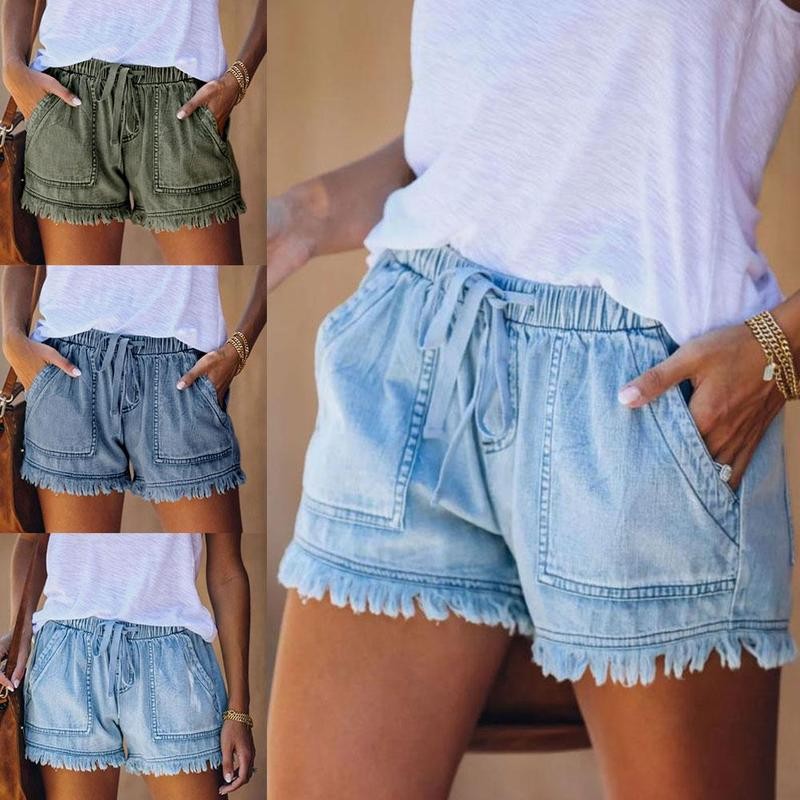 Women's High Waisted Shorts Jeans Plus Size Denim Shorts