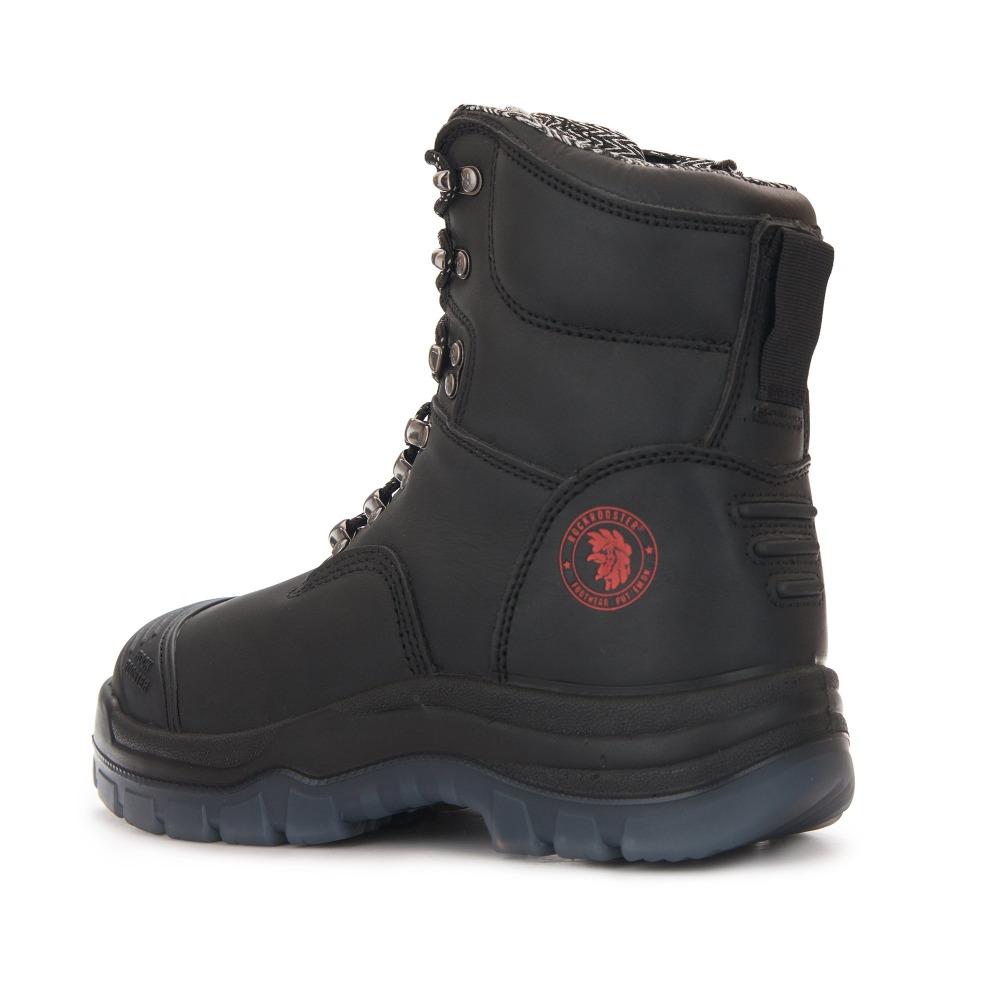 Men's Rockrooster Kensington Black 7 inch Zip-sided Steel Toe Leather Work