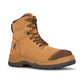 Men's Rockrooster Kimberly Tan 7 inch Zip-sided Steel Toe Leather Work Boots