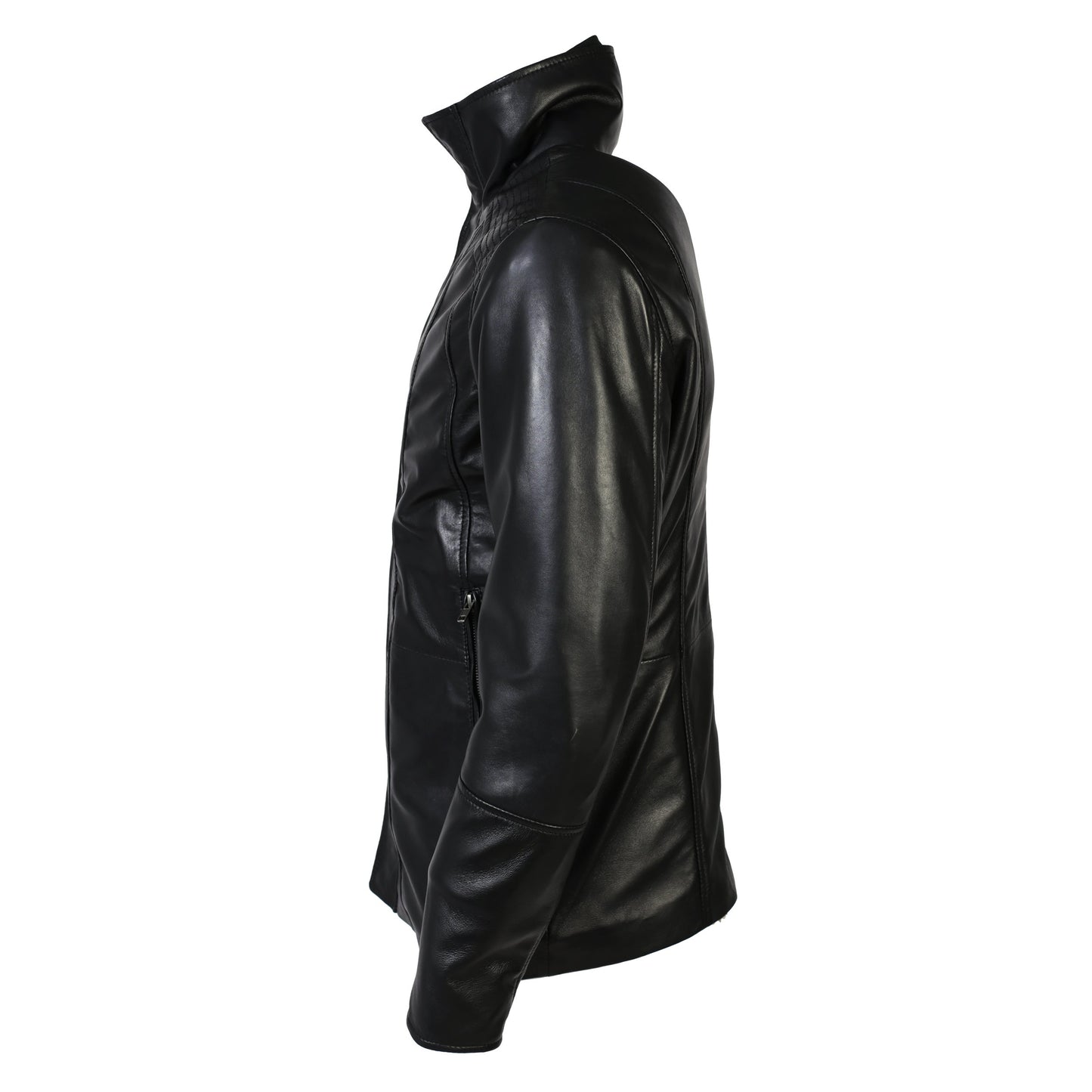 Men's Tiberius Premium Lambskin Leather Coat with Fur