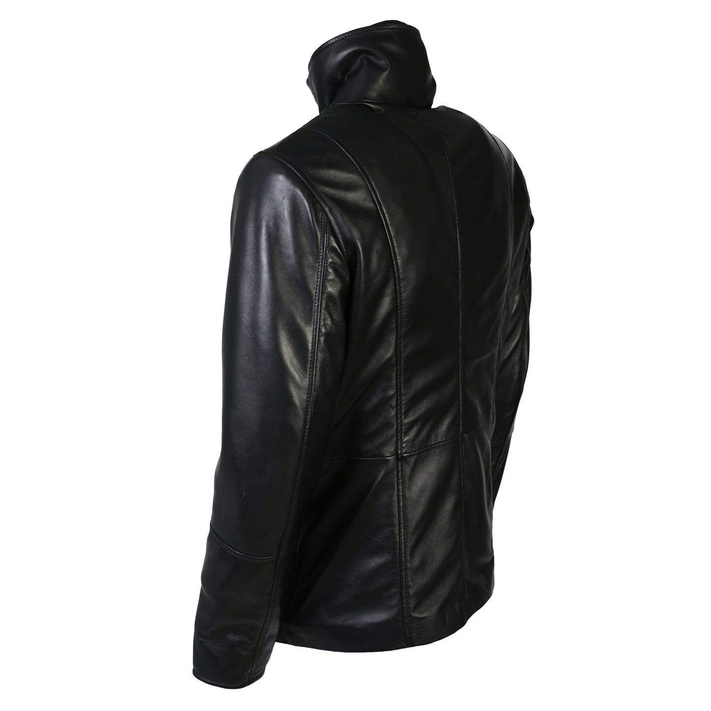 Men's Tiberius Premium Lambskin Leather Coat with Fur