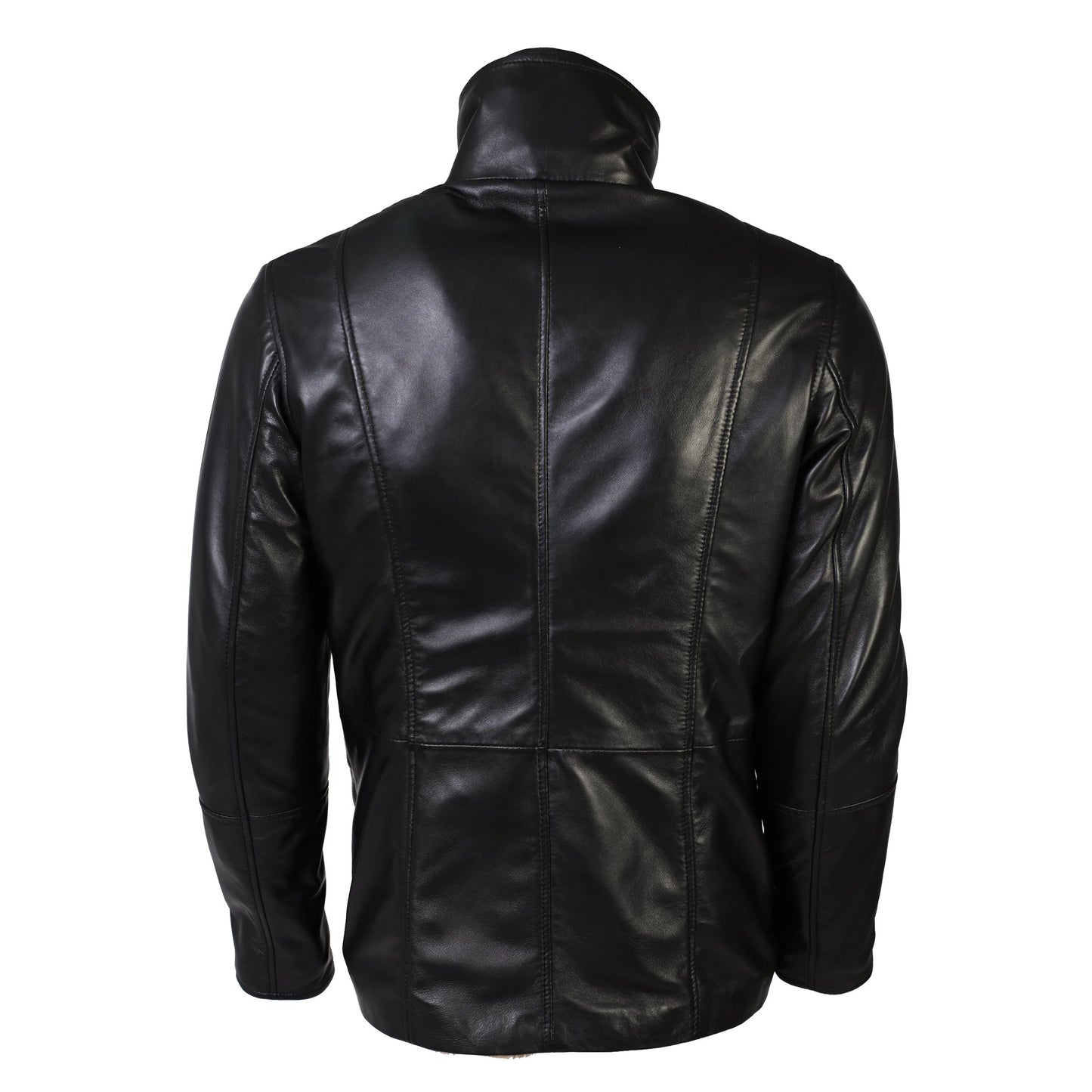 Men's Tiberius Premium Lambskin Leather Coat with Fur