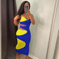 Women's Sexy Cut Out Sleeveless Strap V-neck Stretchy Bodycon Dress