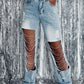 Women's Ripped Jeans Chain Hanging Ornament