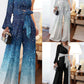Women's Off-Shoulder Casual High-Waisted Plus Size Wide-Leg Pants