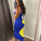 Women's Sexy Cut Out Sleeveless Strap V-neck Stretchy Bodycon Dress