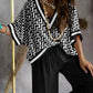 Women's Printed Batwing Sleeve Casual Top and Wide Leg Pants Set